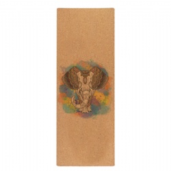 Printed natural rubber yoga mat with cork face